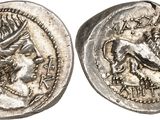 une pièce d'argent sur laquelle figure l'effigie d'un lion