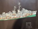 a picture of a model of a battleship on display