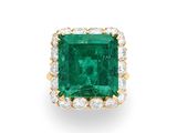 an emerald and diamond ring