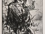 l'image d'un dessin représentant une femme assise sur une chaise