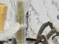 Important lustre en métal, laiton et verre à huit bras de lu… (photo 6)