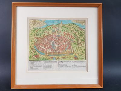 une carte de la ville de Londres encadrée dans un cadre en bois