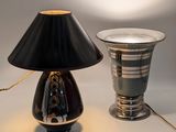 une lampe placée à côté d'un abat-jour