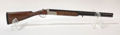 un vieux fusil de chasse avec un canon en bois et une crosse en métal