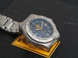 an image of a watch sitting on top of a metal bracelet