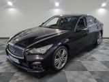 a picture of a black infiniti car on a checkered floor
