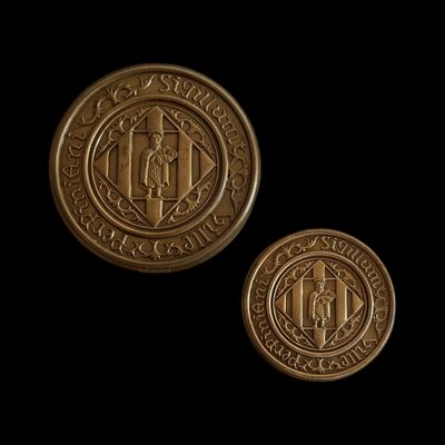 Lot de 2 médailles en bronze Ville Perpiniani Sigillum.