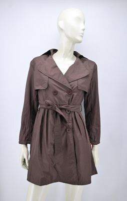 PRADA - Trench en nylon café. T.