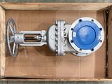 a box that has a blue valve in it