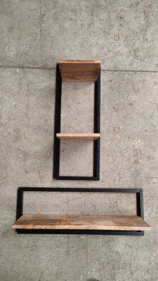 a shelf that has two shelves on it