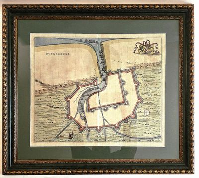 DUNKERQUE 17ème / Gravure d’époque sur cuivre colorisée à la…