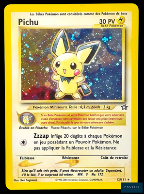 carte Pokémon avec Pikachu au centre
