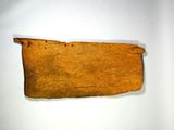 a piece of wood that has been cut in half
