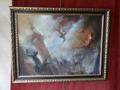 une photo d'un tableau accroché au mur