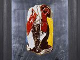 une image représentant un tableau d'un homme vêtu d'une chemise rouge et blanche