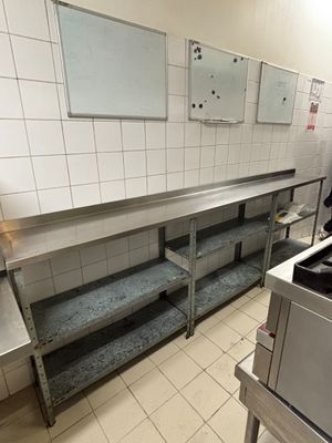 an image of a commercial kitchen with stainless steel appliances
