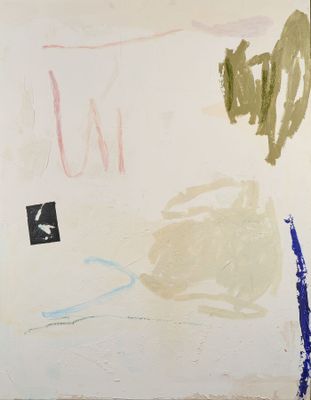 a painting on the wall of a bathroom with a toilet in it