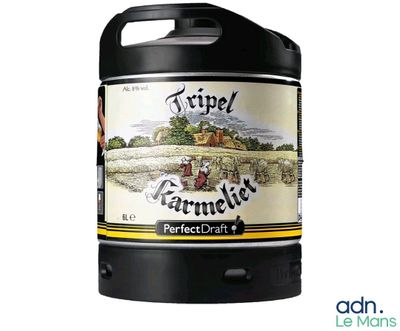 a beer keg that is sitting on a table