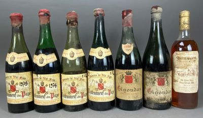 1 B Gigondas (rouge), 1966 (mauvais état)