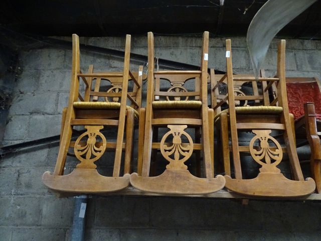 6 chaises de salle à manger assise paillées