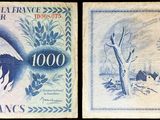 deux anciens billets de banque sur lesquels figure l'image d'un oiseau