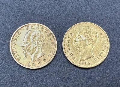 two pieces of gold coins, one of which has a bust and the other of which is a bust