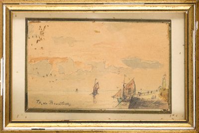 une image d'une peinture de bateaux dans un plan d'eau