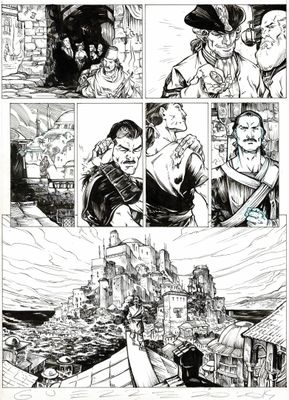 une page en noir et blanc d'une bande dessinée représentant un homme et une femme