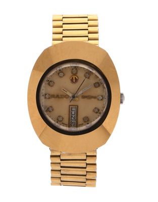 RADO - Montre bracelet modèle "Diastar" en métal doré, boîti…