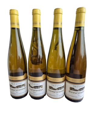 Lot de huit bouteilles de vin d'Alsace