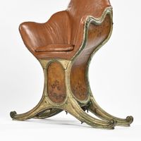 VENISE, Fauteuil de gondole en bois mouluré laqué 19ème sièc… (photo 6)