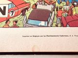 a picture of a cartoon book with a picture of a man driving a car