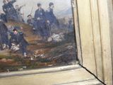 a painting of a group of men on a hill