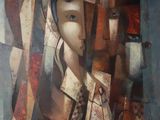 une image représentant un tableau d'une femme avec une guitare
