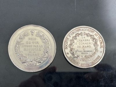 two silver coins, one of which has a picture of a woman and one of which is a man