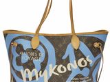 un sac cabas Louis Vuitton marron et bleu