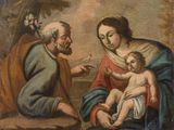 une image représentant un tableau où l'on voit un homme tenant un bébé dans ses bras
