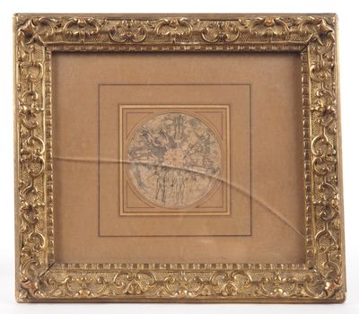 an old picture frame with a picture of a man and a woman