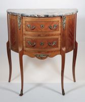 Commode demi-lune en bois de placage et marqueterie ouvrant … (photo 2)