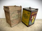 two wooden crates sitting next to each other on the floor