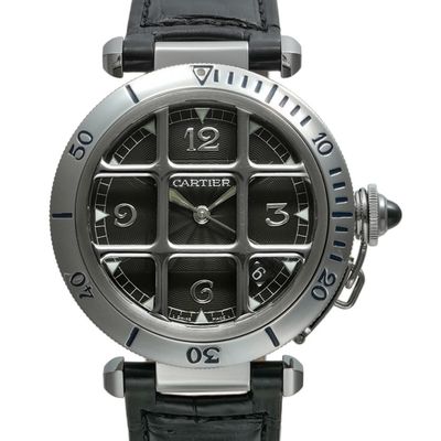 a close up of a watch on a white background
