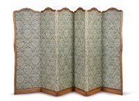 Grand paravent à six feuilles en bois sculpté et doré à déco…