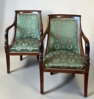 Paire de fauteuils en acajou et placage d'acajou, les suppor… (photo 2)