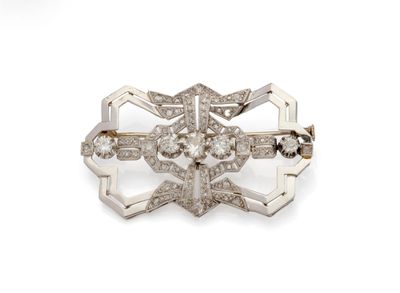 broche en diamant art déco
