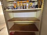 a shelf that has various items on it