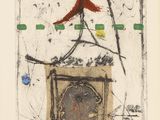 an image of a picture of a painting with a bird on top of it
