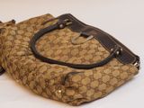 guccissi gg canvas and leather tote bag