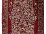 tapis persan antique à motif de médaillon sur fond rouge