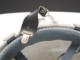 a close up of a seat belt on a seat