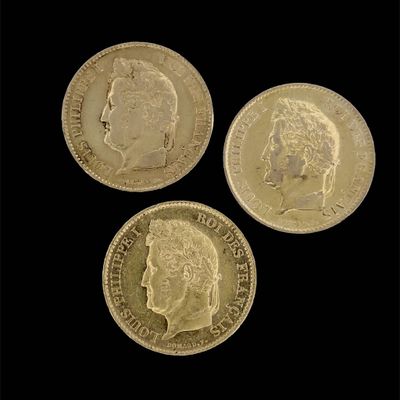 trois souverains d'or de George II et de la reine Victoria